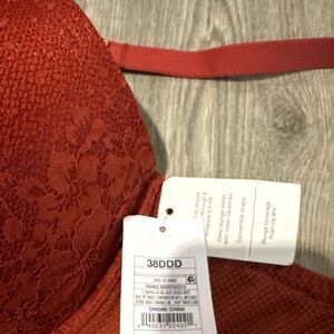 Auden 38DDD Lace Push Up Bra NWT Burnt Orange Plunge Push-Up Bra
